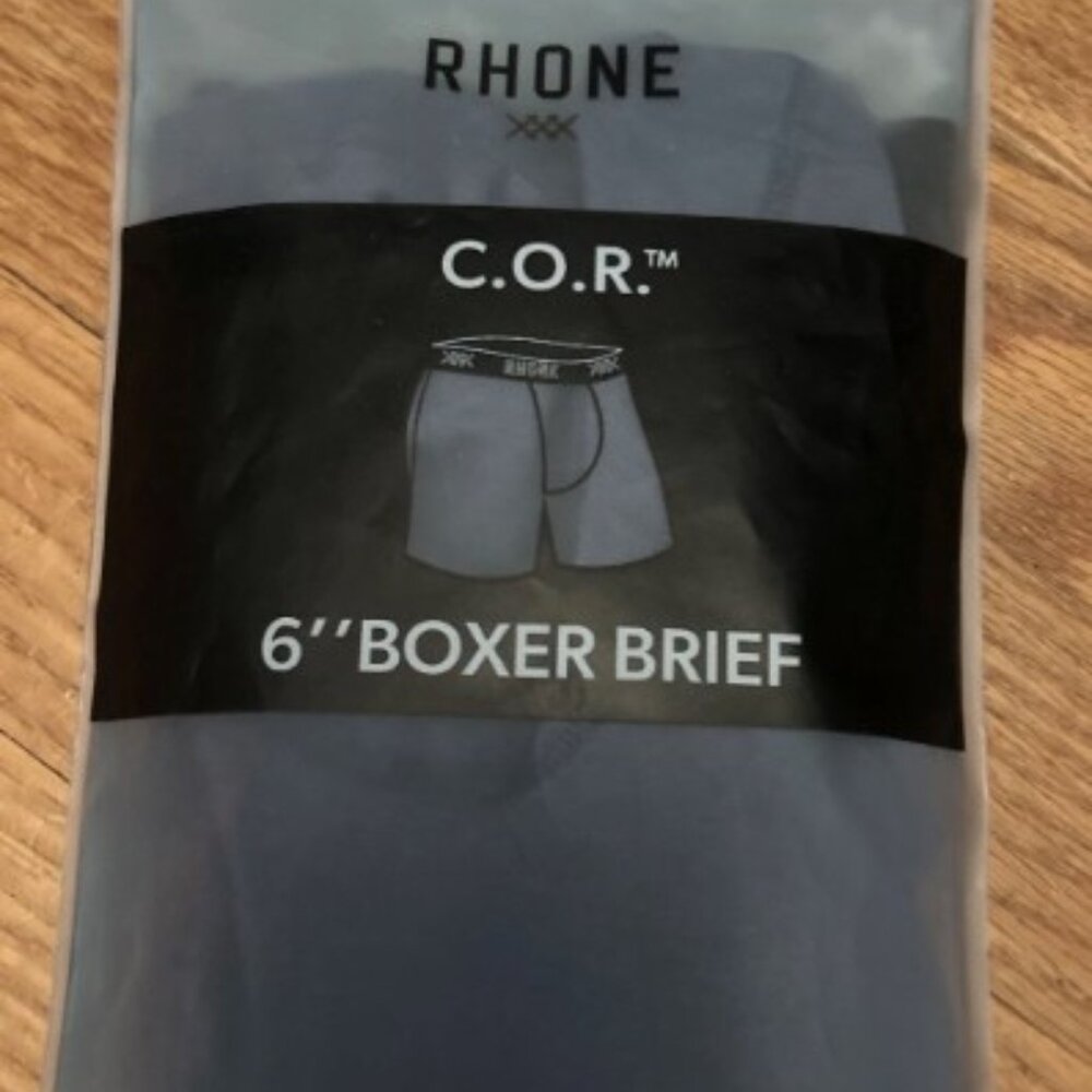 NWT Rhone Mens 6" Boxer Brief Underwear SMALL Comfort On Repeat Indigo Blue